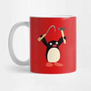 Communist Pingu with Hammer and Sickle meme Mug